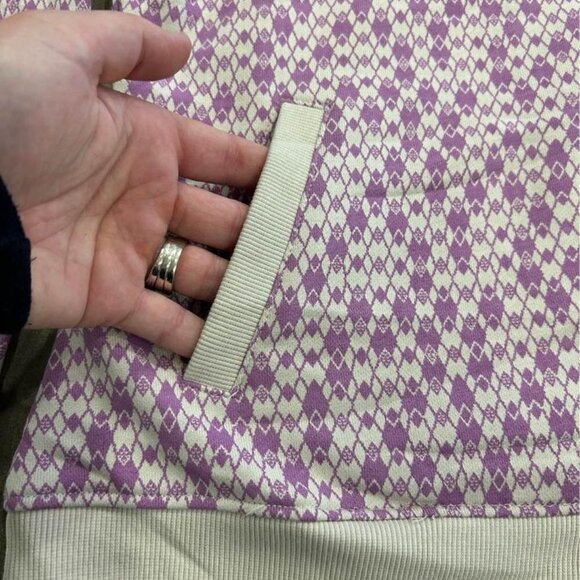 GRACE Lane woman’s golf jacket. Size large. NWT. Purple, off white. Mock neck, p - Picture 4 of 10